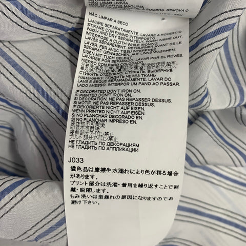 MAISON MARGIELA Size XS White Blue Cupro Short Sleeve Shirt