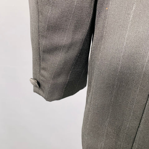 AFTER SIX Size 42 Black Grey Stripe Coattails Tuxedo Jacket