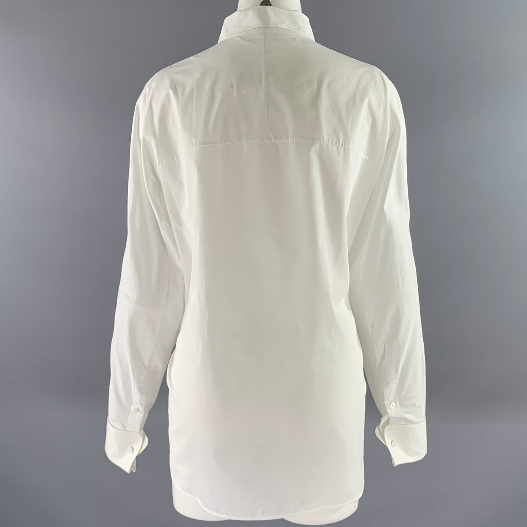 LORO PIANA Size 12 White Cotton Dress Shirt