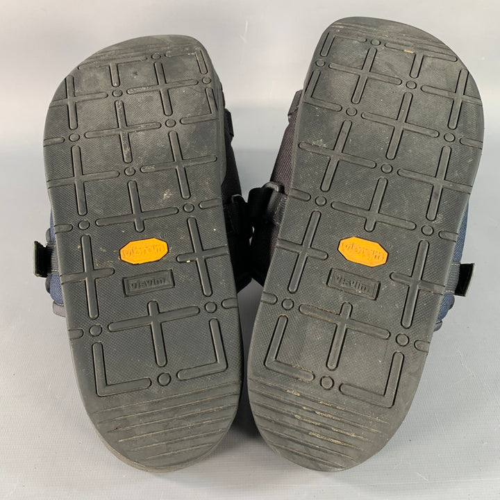 VISVIM Size L Christo Black Nylon Wrap Sandals