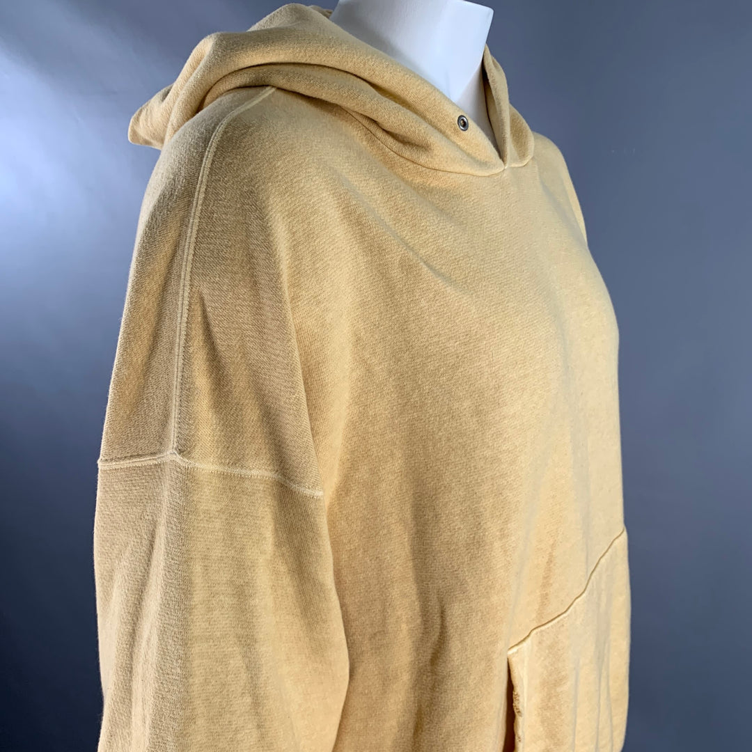 VISVIM Size L Yellow Mustard Dyed Cotton Hooded Sweatshirt