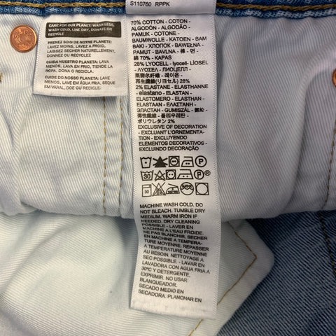 LEVI STRAUSS Size 32 Blue Cotton Five Pockets Straight Jeans