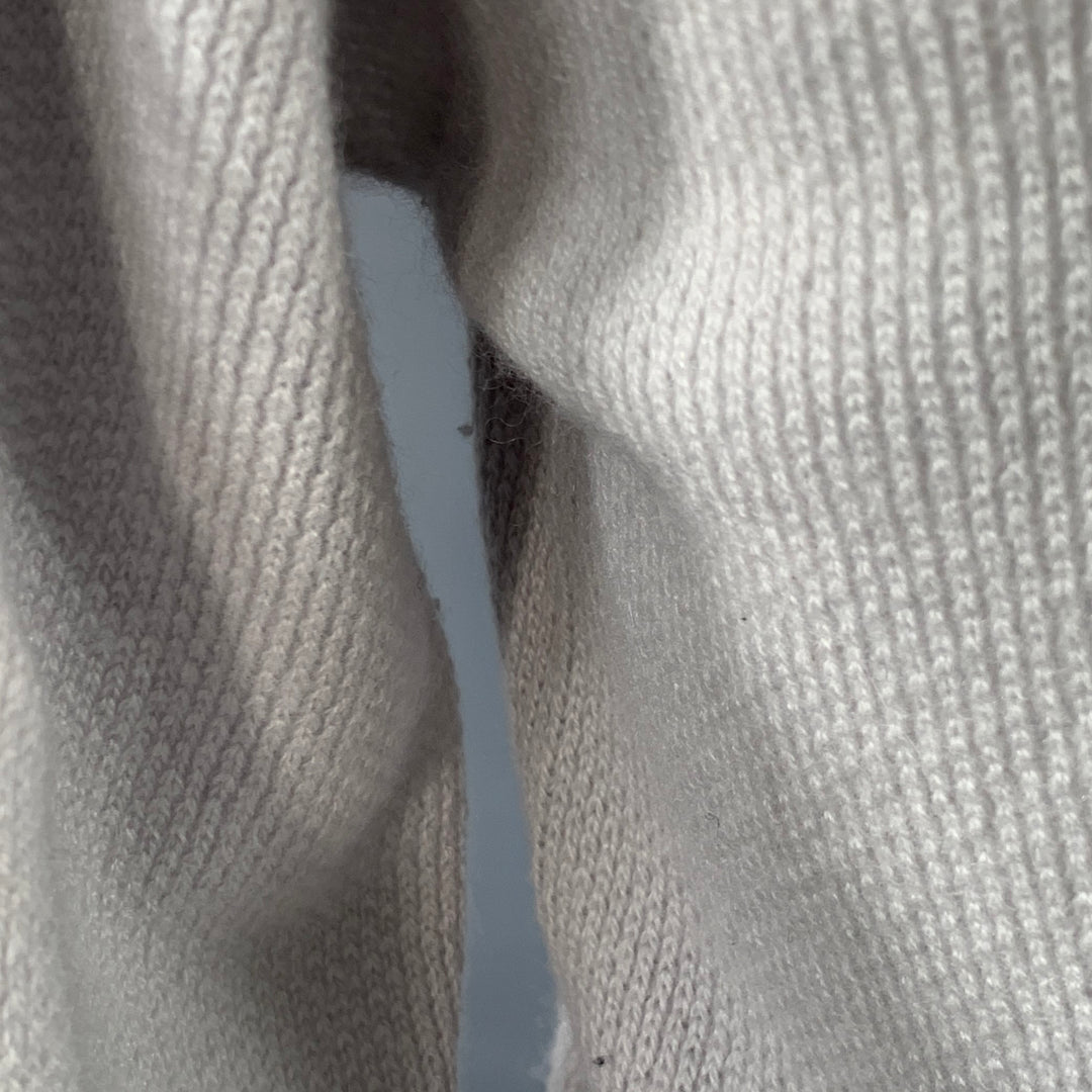 GIORGIO ARMANI Size XL Grey Contrast Trim Cashmere Silk V-Neck Sweater