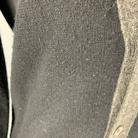 COMME des GARCONS 1980s Size S Black Grey Wool Knit Buttoned Cardigan