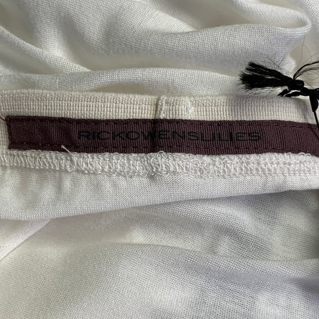 RICK OWENS LILIES Size 4 Twist Edfu White Jersey Asymmetrical Long Skirt