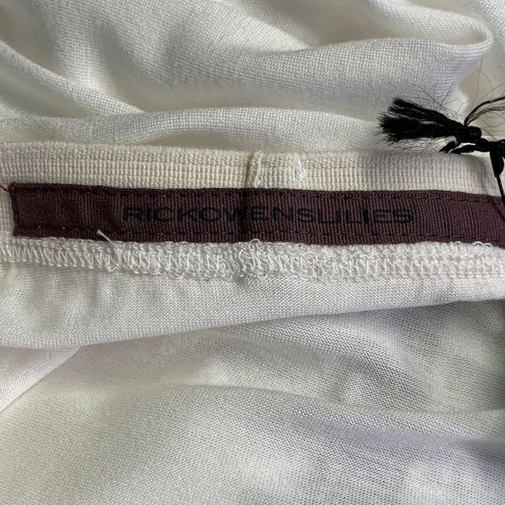 RICK OWENS LILIES Size 4 Twist Edfu White Jersey Asymmetrical Long Skirt