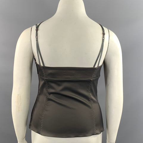 JOHN GALLIANO Size L Grey Acetate Polyamide Bustier Dress Top