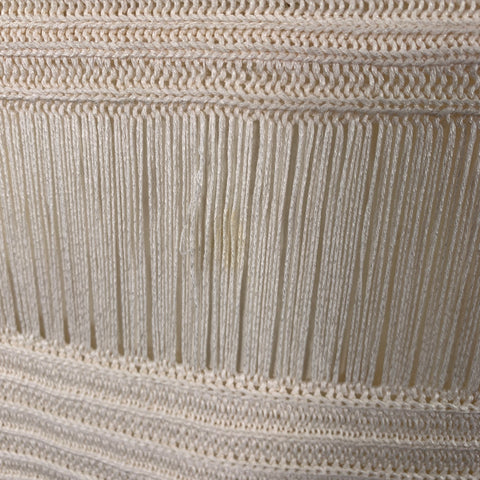 CELINE Size M Cream Silk Cotton Knit Elastic Waistband Maxi Skirt