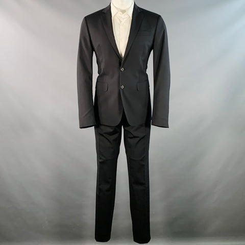 DSQUARED2 PARIS Size 40 Black Wool Blend Notch Lapel Suit