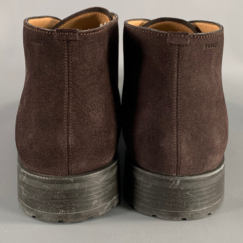 BALLY Size 9.5 Robik Brown Suede Leather Chukka Lace-Up Boots