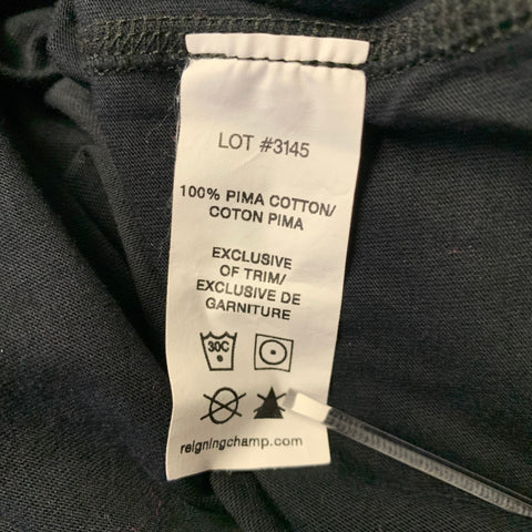 REIGNING CHAMP Size L Black White Graphic Cotton T-shirt