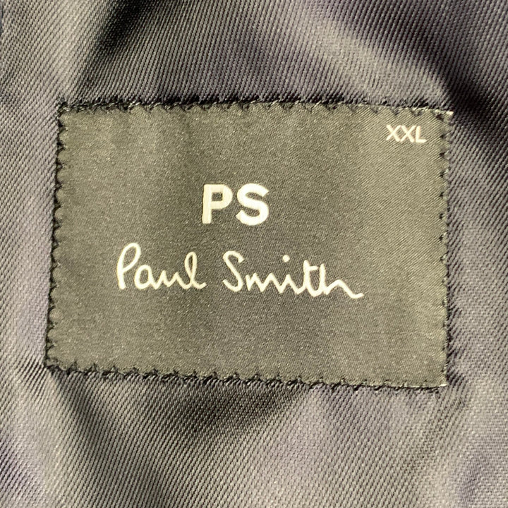 PS by PAUL SMITH Size XXL Charcoal Black Green Wool Blend Plaid Coat