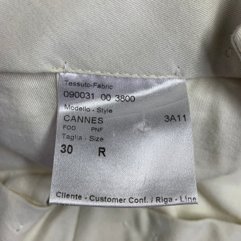 BRIONI Size 30 Cream Cotton Blend Flat Front Casual Pants