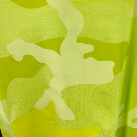 VALENTINO Size M Neon Green Yellow Camouflage Cotton Crew Neck T-shirt