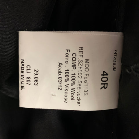 SPENCER HART Size 40 Navy Seersucker Cotton Shawl Collar Sport Coat
