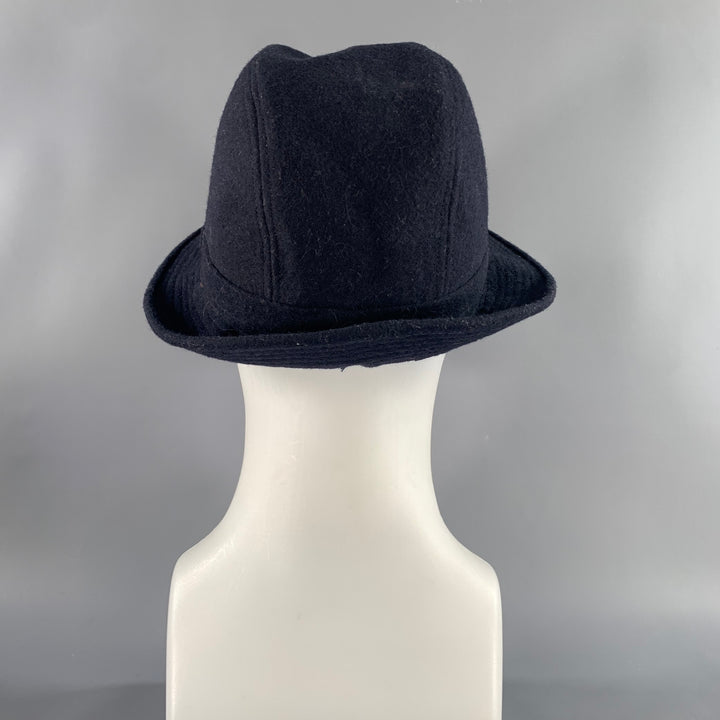 SAXONY LOOK Size L Navy Indigo Solid Wool Blend Hats