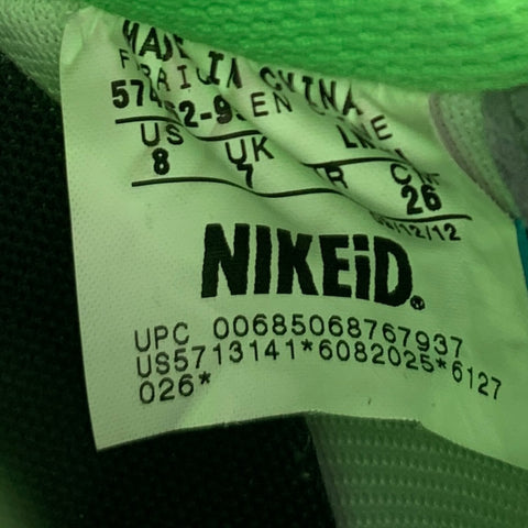 NIKE Size 8 Air Force 1 Silver Neon Reflective Mixed Fabrics High Top Sneakers