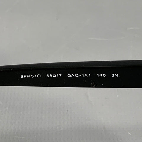 PRADA Black Silver Acetate Metal Semi Rimless Sunglasses