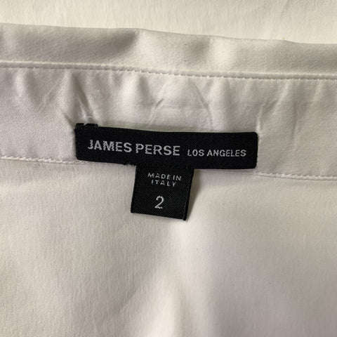 JAMES PERSE Size M White Cream Solid Cotton Blend Long Sleeve Shirt