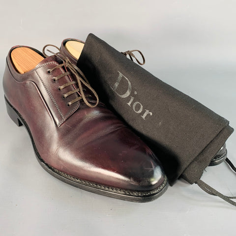 DIOR HOMME Size 10 Brown Leather Derby Lace-Up Shoes