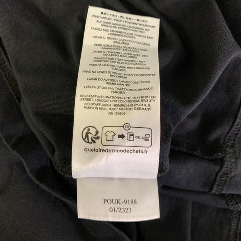 BELSTAFF Size L Black Gold Cotton Crew-Neck T-shirt
