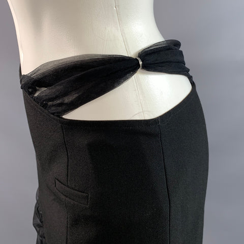 NANA JACQUELINE Size M Black Polyester Blend Mini Skirt