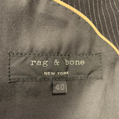 RAG & BONE Size 40 Black Grey Pinstripe Wool Single Breasted Sport Coat