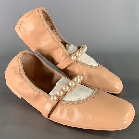 STUART WEITZMAN Size 7 Pink White Leather Ballerina Flats