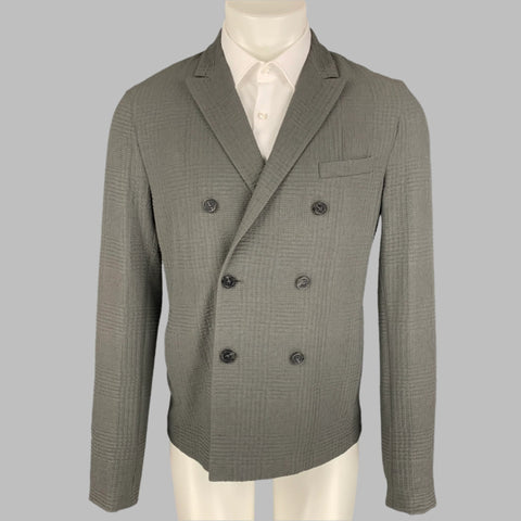EMPORIO ARMANI Veste de sport texturée gris ardoise, taille 40