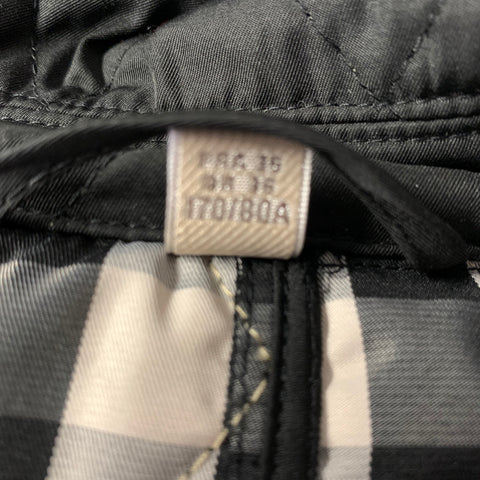 BURBERRY Size 6 Black Bronze Polyester Quilted Double Breasted Coat
