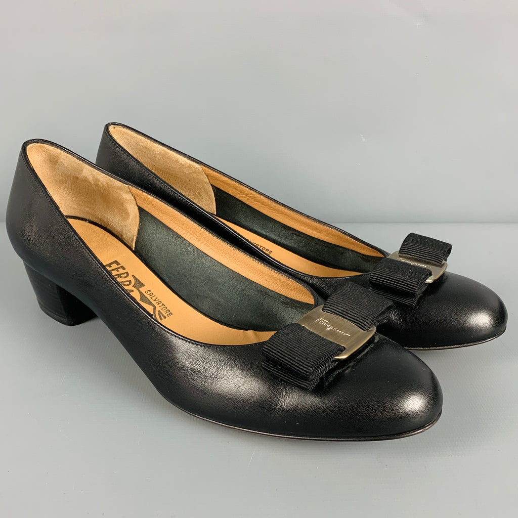 Salvatore Ferragamo ハイヒール ワイン×ブラックΩ