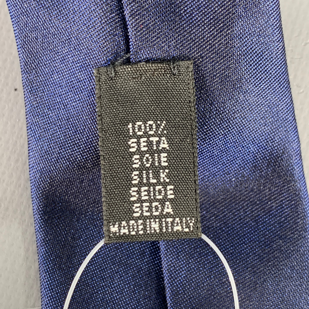 GOYARD Navy Grey Embroidered Silk Tie