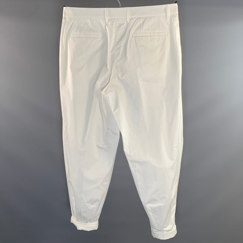 DOLCE & GABBANA Size 36 White Cotton Elastane Zip Fly Casual Pants