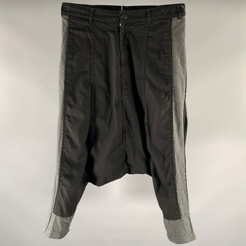COMME des GARCONS Size S Black Grey Cotton Polyester Drop Crotch Pants
