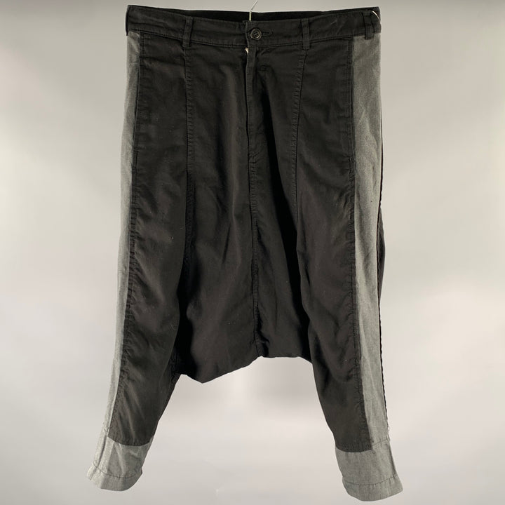 COMME des GARCONS Size S Black Grey Cotton Polyester Drop Crotch Pants
