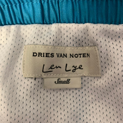 DRIES VAN NOTEN Size S White Pink Blue Abstract Poliammide Swim Trunks