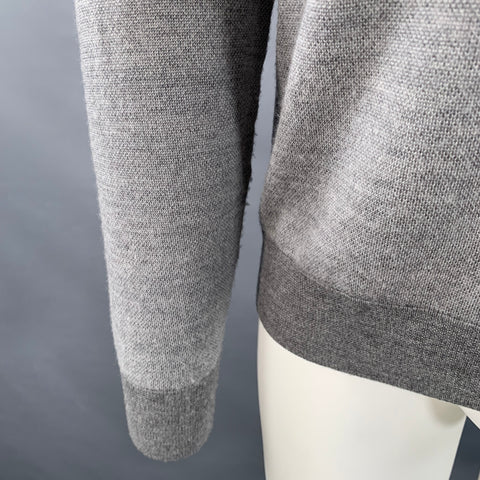 BROOKS BROTHERS Size M Grey Merino Wool 1/4 Zip Pullover
