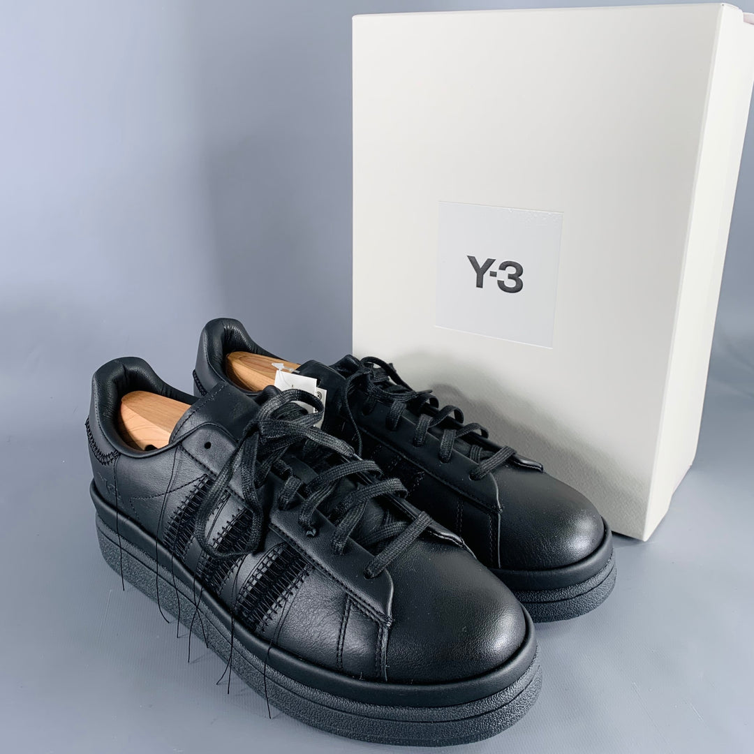 Y-3 Size 11 Hicho Black Leather Lace-Up Sneakers – Sui Generis Designer  Consignment