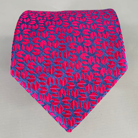 CHARVET Navy Fuchsia Textured Silk Tie
