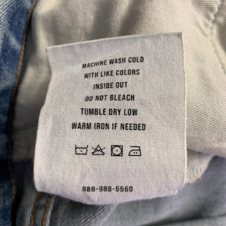 BUCK MASON Size 33 -Ford Standard- Blue Cotton Blend Button Fly Jeans