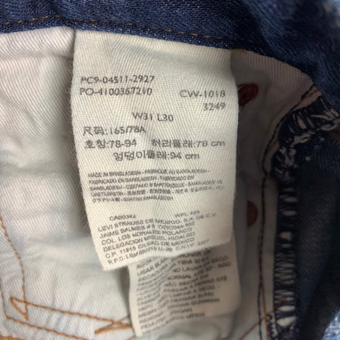 LEVI'S x OUTERKNOWN Size 31 Indigo Contrast Stitch Cotton Lyocell Slim Jeans