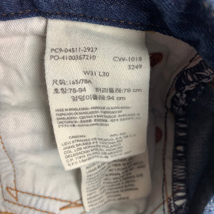 LEVI'S x OUTERKNOWN Talla 31 Vaqueros ajustados de Lyocell de algodón con puntadas en contraste índigo