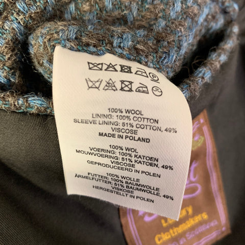 DRIES VAN NOTEN Chest Size 40 Blue Multi-Color Woven Wool Sport Coat