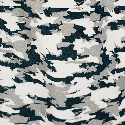 THEORY Size M Off White Black Camo Cotton Button Up Long Sleeve Shirt