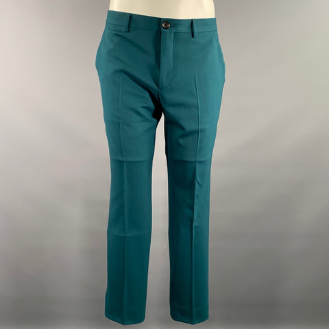 PS by PAUL SMITH Chest Size 38 Green Teal Solid Wool Shawl 32 30 Suit