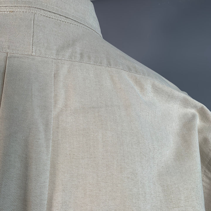 RALPH LAUREN Size S Beige Cotton Button Down Collar Long Sleeve Shirt