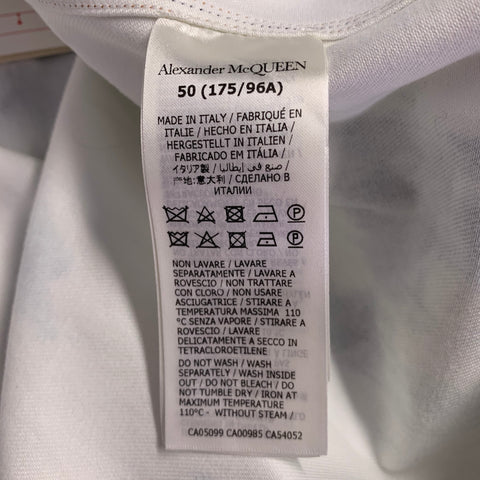 ALEXANDER MCQUEEN 2022 Size 40 White Blue Tie Dye Cotton Long Sleeve Shirt