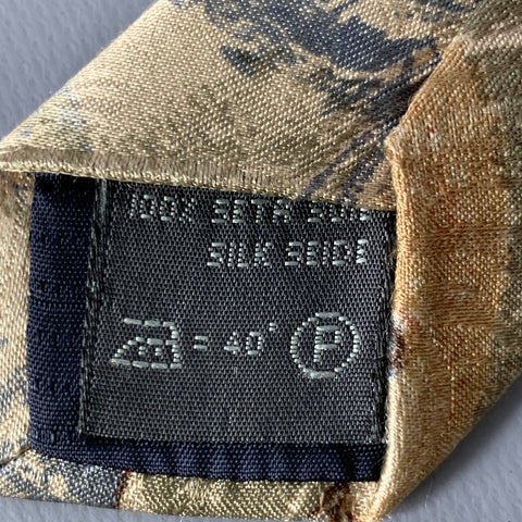 ERMENEGILDO ZEGNA Green Blue Abstract Silk Tie