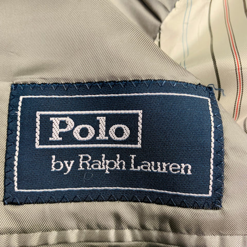 RALPH LAUREN Size 38 Regular Grey Light Grey Herringbone Camel Hair Sport Coat