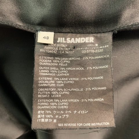 JIL SANDER Talla 40 Chaquetón de mezcla de lana lisa negro